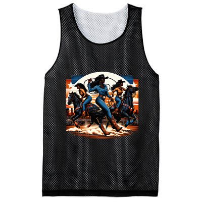 Black Cowgirl Western Rodeo Melanin Black History Texas Mesh Reversible Basketball Jersey Tank