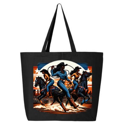 Black Cowgirl Western Rodeo Melanin Black History Texas 25L Jumbo Tote