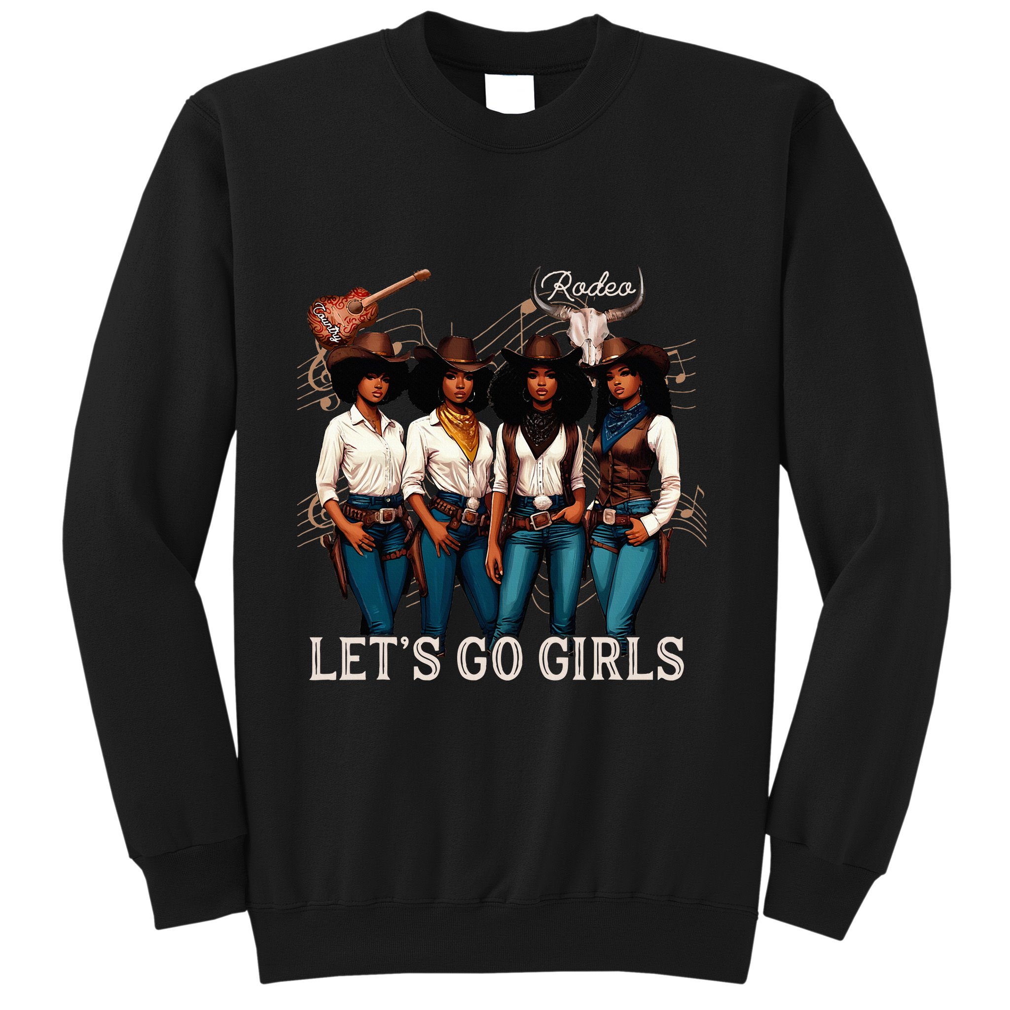 Black Cowgirl Western Rodeo Melanin Juneteenth Texas Sweatshirt
