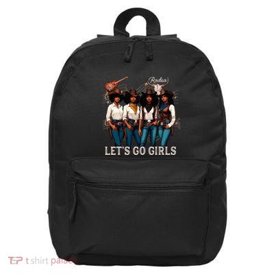 Black Cowgirl Western Rodeo Melanin Juneteenth Texas 16 in Basic Backpack