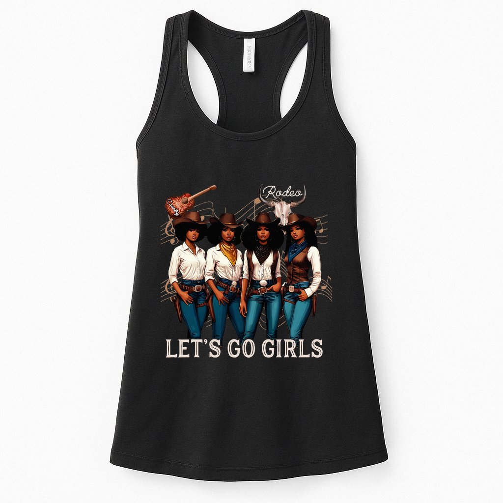 Black Cowgirl Western Rodeo Melanin Juneteenth Texas Womens Tank Top