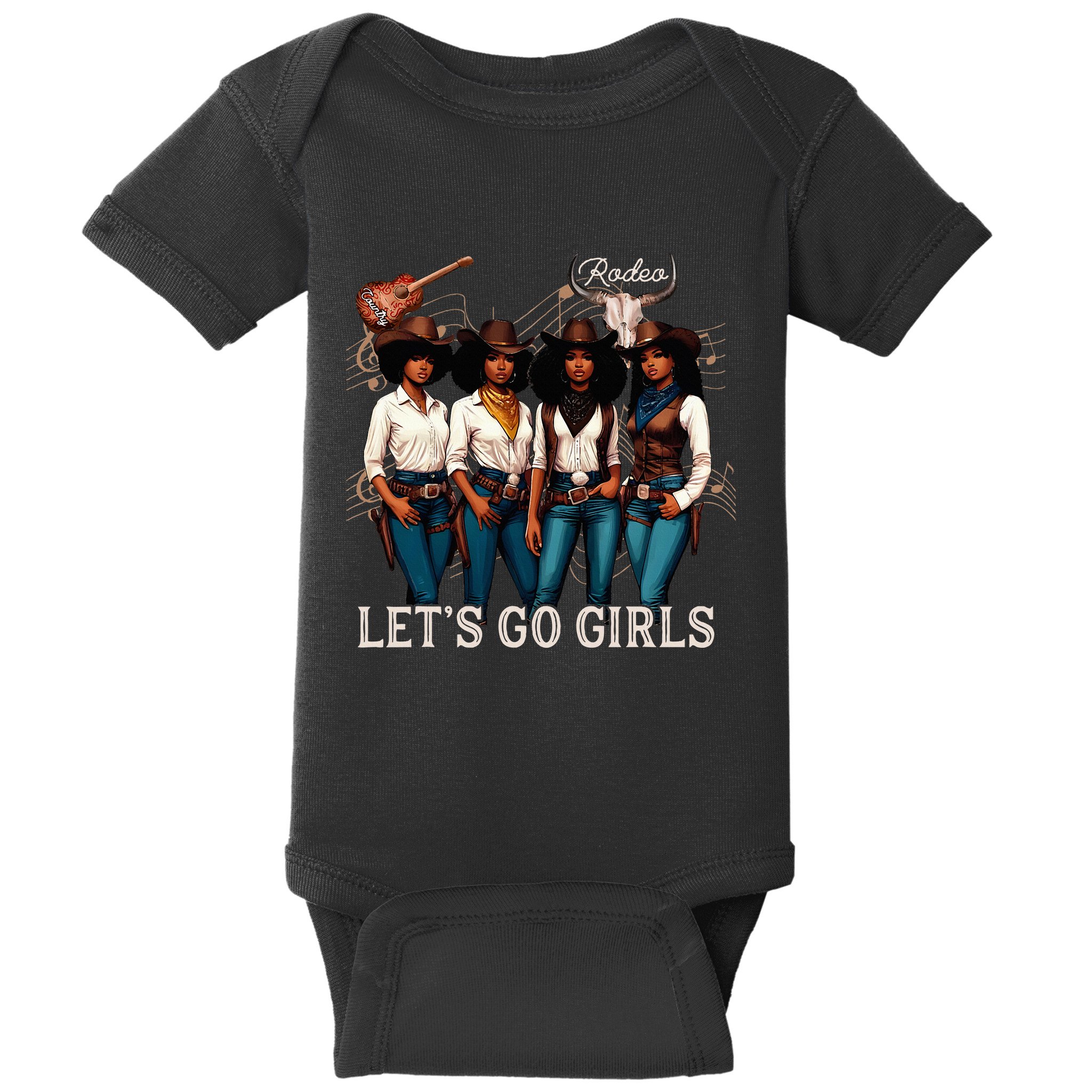 Black Cowgirl Western Rodeo Melanin Juneteenth Texas Baby Bodysuit