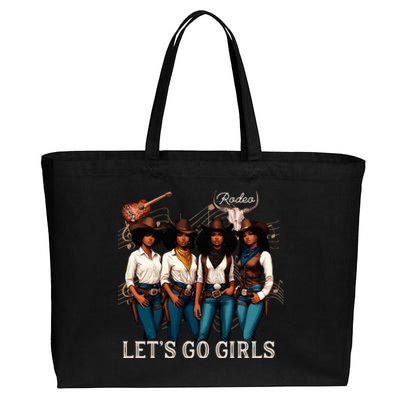 Black Cowgirl Western Rodeo Melanin Juneteenth Texas Cotton Canvas Jumbo Tote