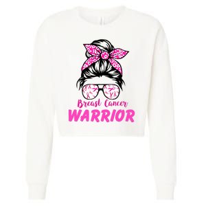 Breast Cancer Warrior Cropped Pullover Crew