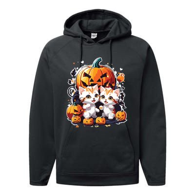 Baby Cats With Pumpkin Halloween Costume Boy Performance Fleece Hoodie