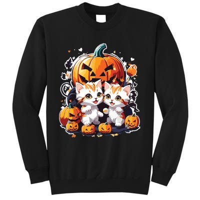 Baby Cats With Pumpkin Halloween Costume Boy Sweatshirt