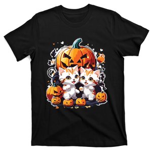 Baby Cats With Pumpkin Halloween Costume Boy T-Shirt