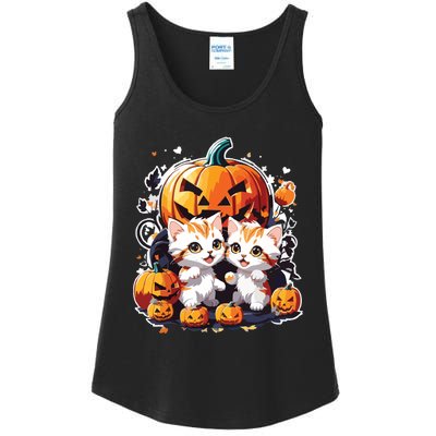 Baby Cats With Pumpkin Halloween Costume Boy Ladies Essential Tank