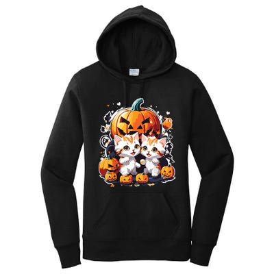 Baby Cats With Pumpkin Halloween Costume Boy Women's Pullover Hoodie