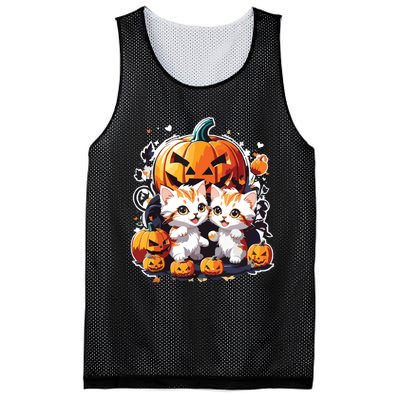 Baby Cats With Pumpkin Halloween Costume Boy Mesh Reversible Basketball Jersey Tank