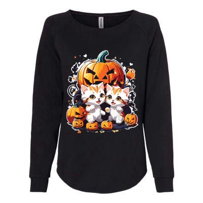 Baby Cats With Pumpkin Halloween Costume Boy Womens California Wash Sweatshirt