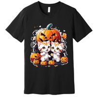 Baby Cats With Pumpkin Halloween Costume Boy Premium T-Shirt