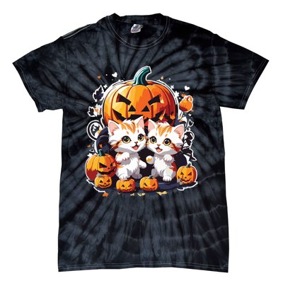 Baby Cats With Pumpkin Halloween Costume Boy Tie-Dye T-Shirt