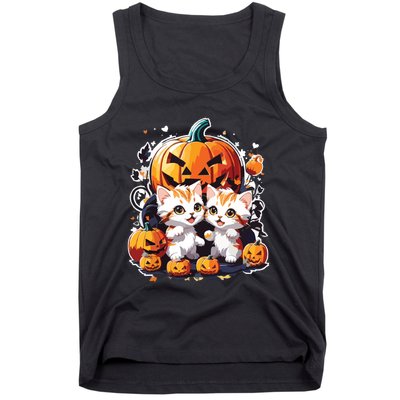 Baby Cats With Pumpkin Halloween Costume Boy Tank Top