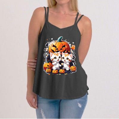 Baby Cats With Pumpkin Halloween Costume Boy Women's Strappy Tank