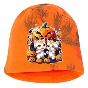 Baby Cats With Pumpkin Halloween Costume Boy Kati - Camo Knit Beanie