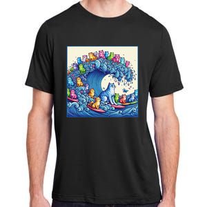 Blue Cats Wave For Kamala Funny Cat Lady Adult ChromaSoft Performance T-Shirt