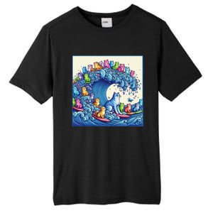 Blue Cats Wave For Kamala Funny Cat Lady Tall Fusion ChromaSoft Performance T-Shirt