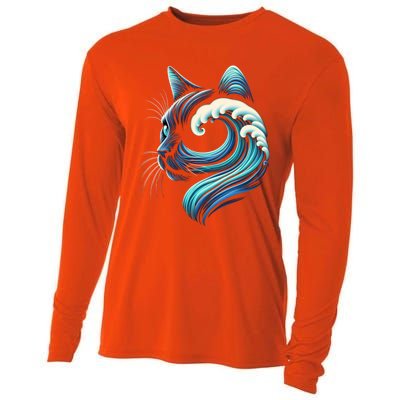 Blue Cats Wave For Kamala Funny Blue Wave Of Cat Ladies Cute Gift Cooling Performance Long Sleeve Crew