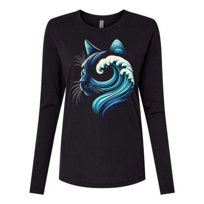 Blue Cats Wave For Kamala Funny Blue Wave Of Cat Ladies Cute Gift Womens Cotton Relaxed Long Sleeve T-Shirt