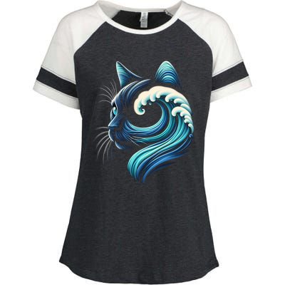 Blue Cats Wave For Kamala Funny Blue Wave Of Cat Ladies Cute Gift Enza Ladies Jersey Colorblock Tee