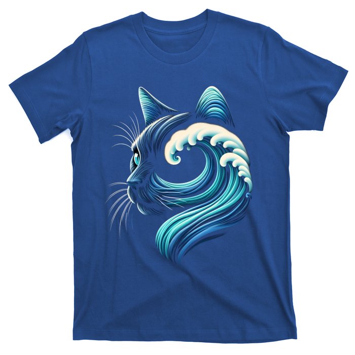 Blue Cats Wave For Kamala Funny Blue Wave Of Cat Ladies Cute Gift T-Shirt