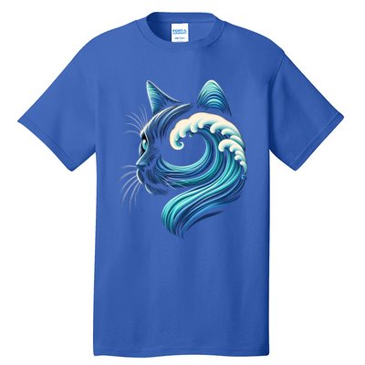 Blue Cats Wave For Kamala Funny Blue Wave Of Cat Ladies Cute Gift Tall T-Shirt