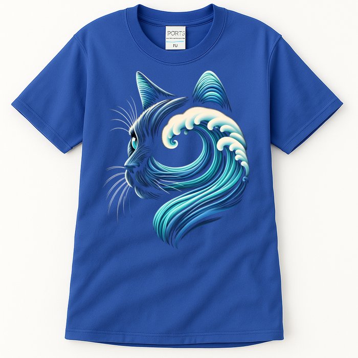 Blue Cats Wave For Kamala Funny Blue Wave Of Cat Ladies Cute Gift Tall T-Shirt