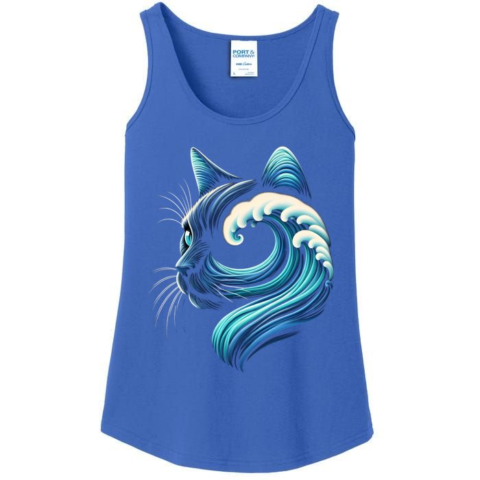 Blue Cats Wave For Kamala Funny Blue Wave Of Cat Ladies Cute Gift Ladies Essential Tank