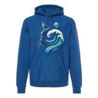 Blue Cats Wave For Kamala Funny Blue Wave Of Cat Ladies Cute Gift Premium Hoodie