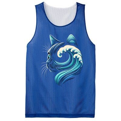 Blue Cats Wave For Kamala Funny Blue Wave Of Cat Ladies Cute Gift Mesh Reversible Basketball Jersey Tank