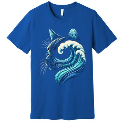 Blue Cats Wave For Kamala Funny Blue Wave Of Cat Ladies Cute Gift Premium T-Shirt