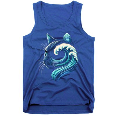 Blue Cats Wave For Kamala Funny Blue Wave Of Cat Ladies Cute Gift Tank Top