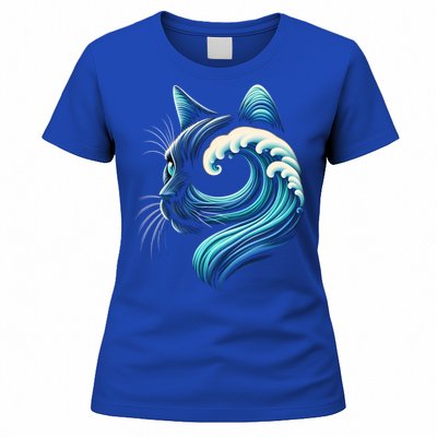 Blue Cats Wave For Kamala Funny Blue Wave Of Cat Ladies Cute Gift Women's T-Shirt