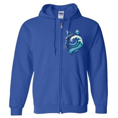 Blue Cats Wave For Kamala Funny Blue Wave Of Cat Ladies Cute Gift Full Zip Hoodie