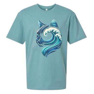 Blue Cats Wave For Kamala Funny Blue Wave Of Cat Ladies Cute Gift Sueded Cloud Jersey T-Shirt