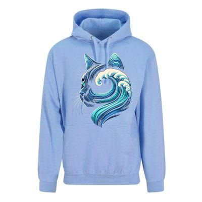 Blue Cats Wave For Kamala Funny Blue Wave Of Cat Ladies Cute Gift Unisex Surf Hoodie