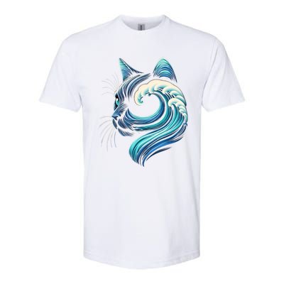 Blue Cats Wave For Kamala Funny Blue Wave Of Cat Ladies Cute Gift Softstyle CVC T-Shirt