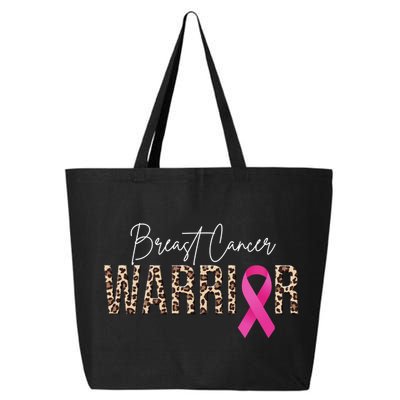 Breast Cancer Warrior Pink Ribbon Cheetah 25L Jumbo Tote