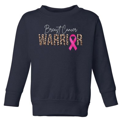 Breast Cancer Warrior Pink Ribbon Cheetah Toddler Sweatshirt