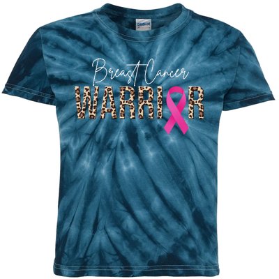 Breast Cancer Warrior Pink Ribbon Cheetah Kids Tie-Dye T-Shirt