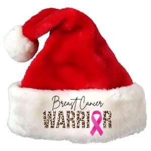 Breast Cancer Warrior Pink Ribbon Cheetah Premium Christmas Santa Hat