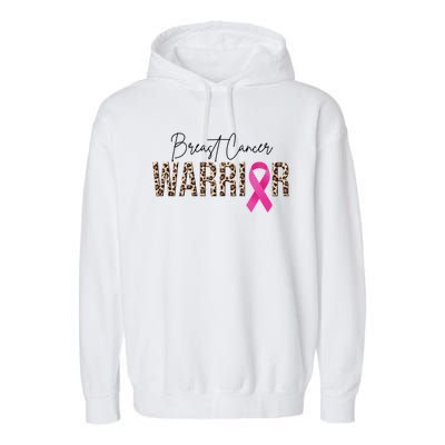 Breast Cancer Warrior Pink Ribbon Cheetah Garment-Dyed Fleece Hoodie