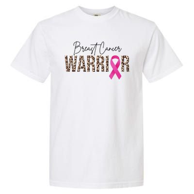 Breast Cancer Warrior Pink Ribbon Cheetah Garment-Dyed Heavyweight T-Shirt