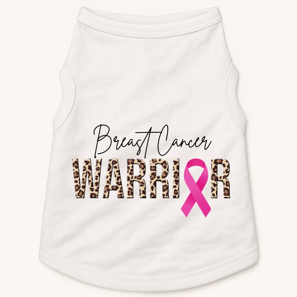 Breast Cancer Warrior Pink Ribbon Cheetah Doggie Tank