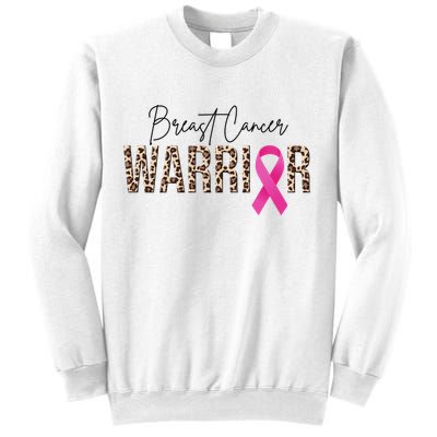 Breast Cancer Warrior Pink Ribbon Cheetah Sweatshirt