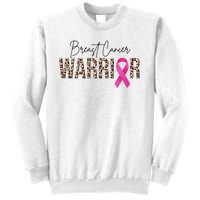 Breast Cancer Warrior Pink Ribbon Cheetah Sweatshirt