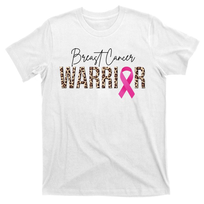 Breast Cancer Warrior Pink Ribbon Cheetah T-Shirt