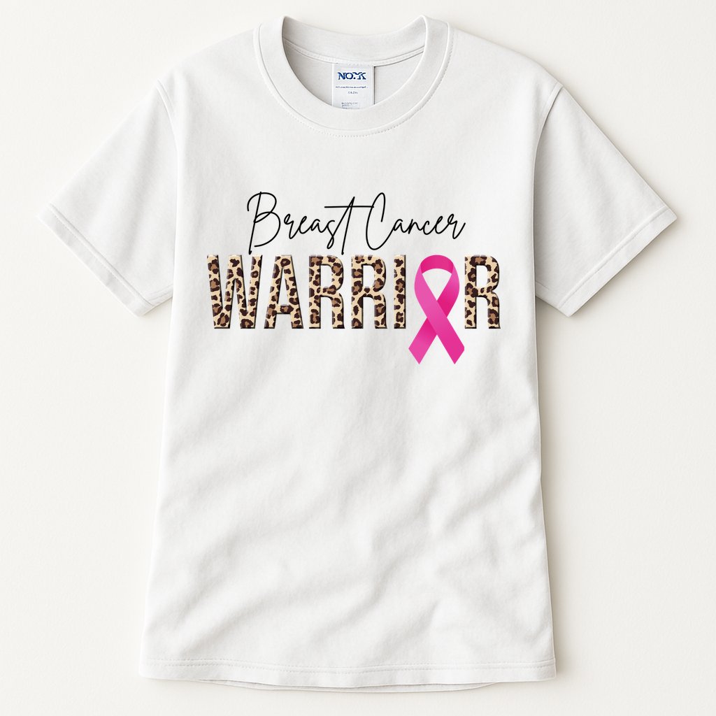 Breast Cancer Warrior Pink Ribbon Cheetah Tall T-Shirt