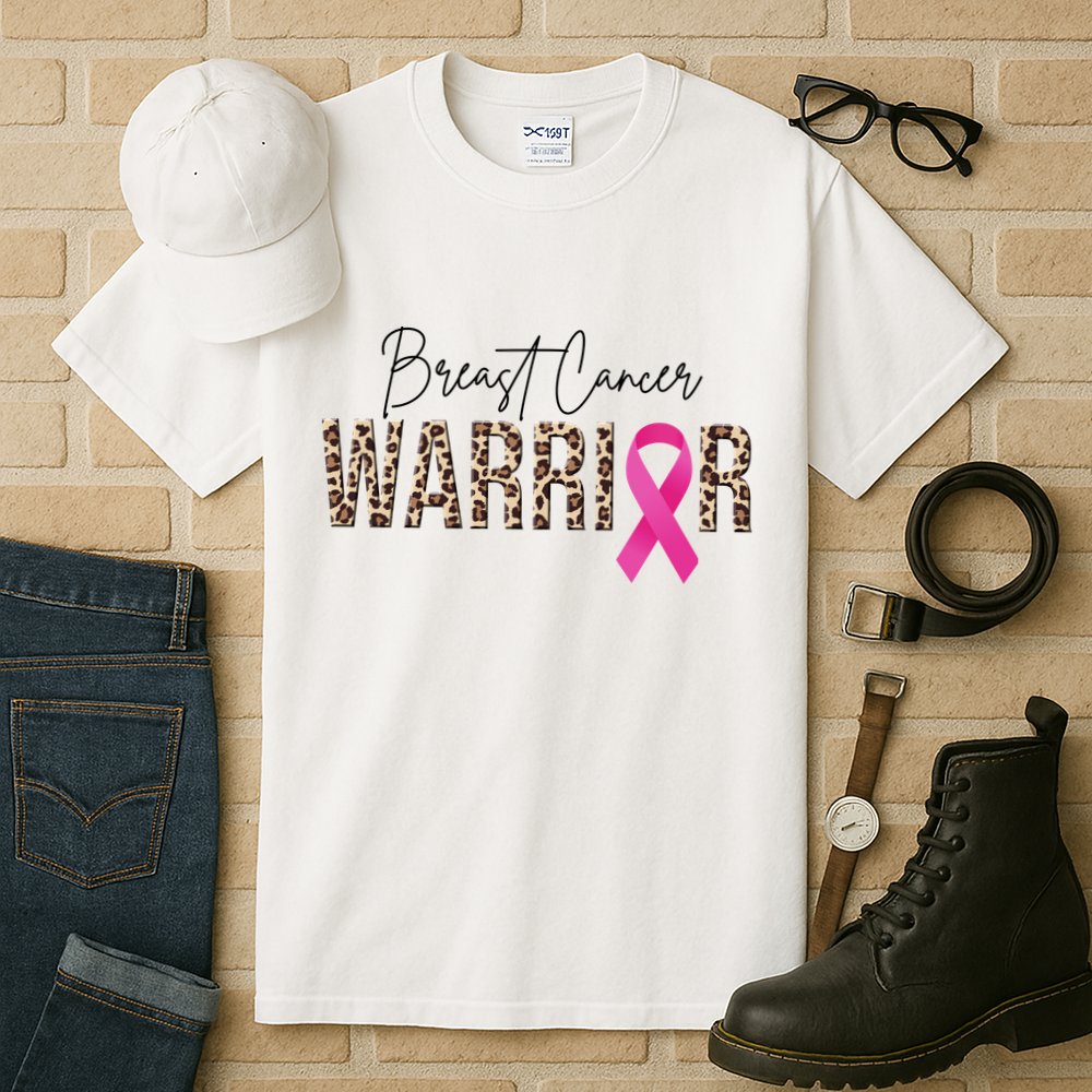 Breast Cancer Warrior Pink Ribbon Cheetah Tall T-Shirt